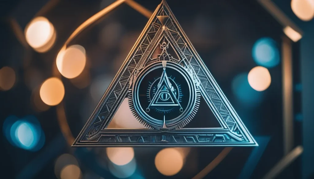 Intricate triangle with glowing elements.